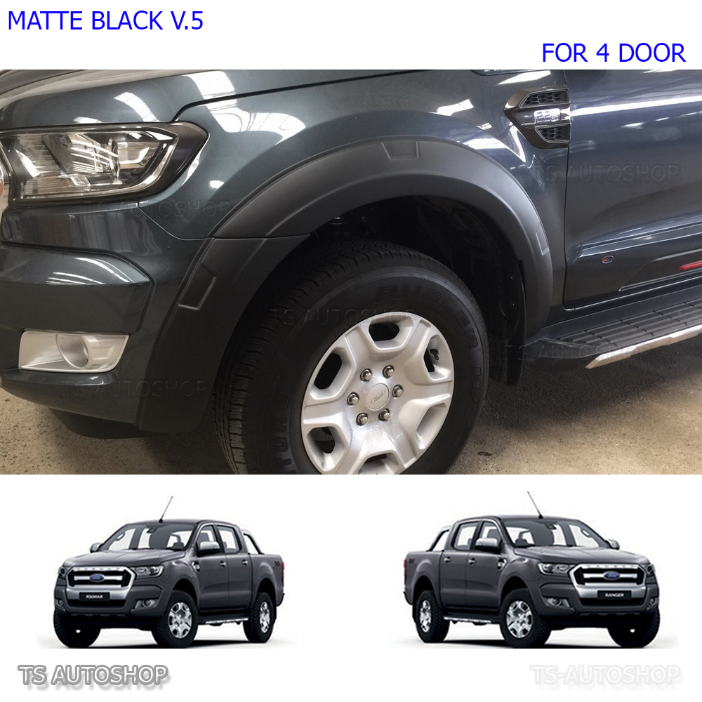 Fits Ford Ranger 4 Door 2017 2018 Mk2 V5 Slim Matt Black Fender Slim Matte Black Fender Flares Wheel Arch For Ford Ranger 4dr 2016 2017 Mk2 V5