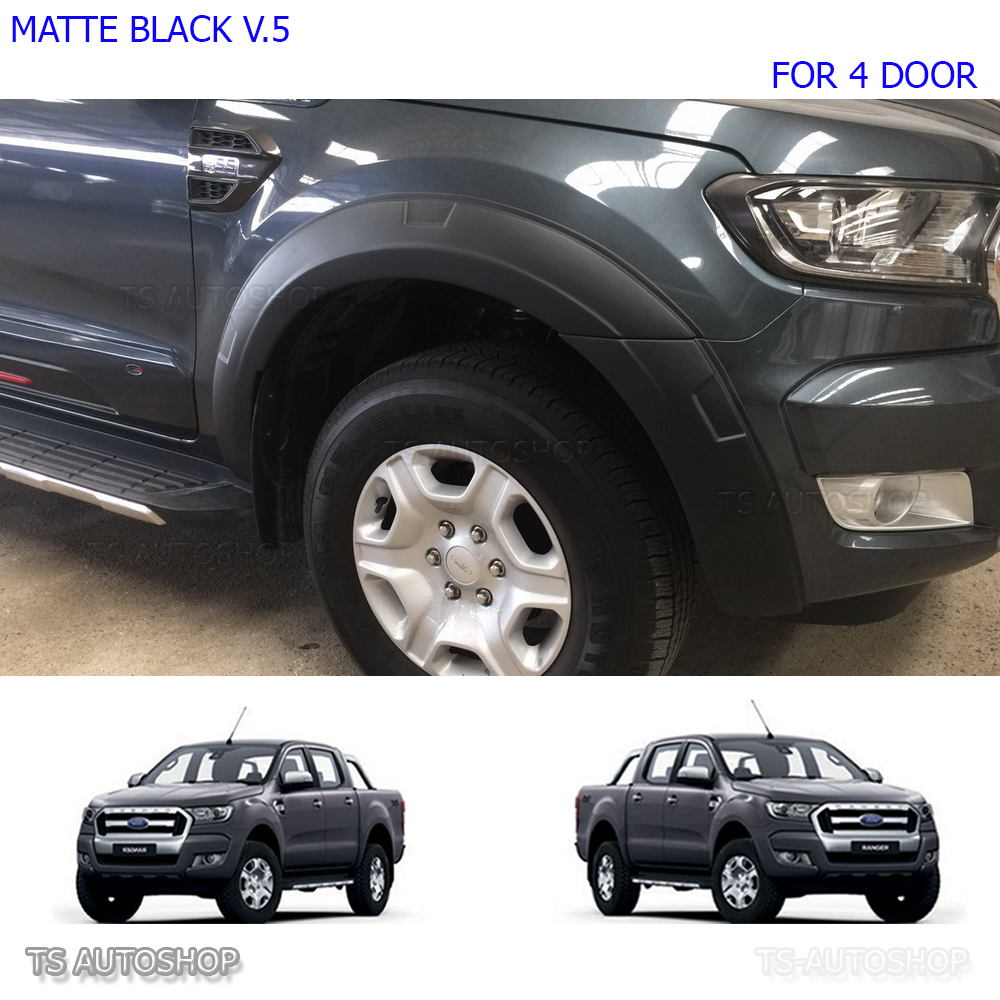 2015 17 For Ford Ranger 4 Door MK2 UTE Slim Matte Black Fender Flares