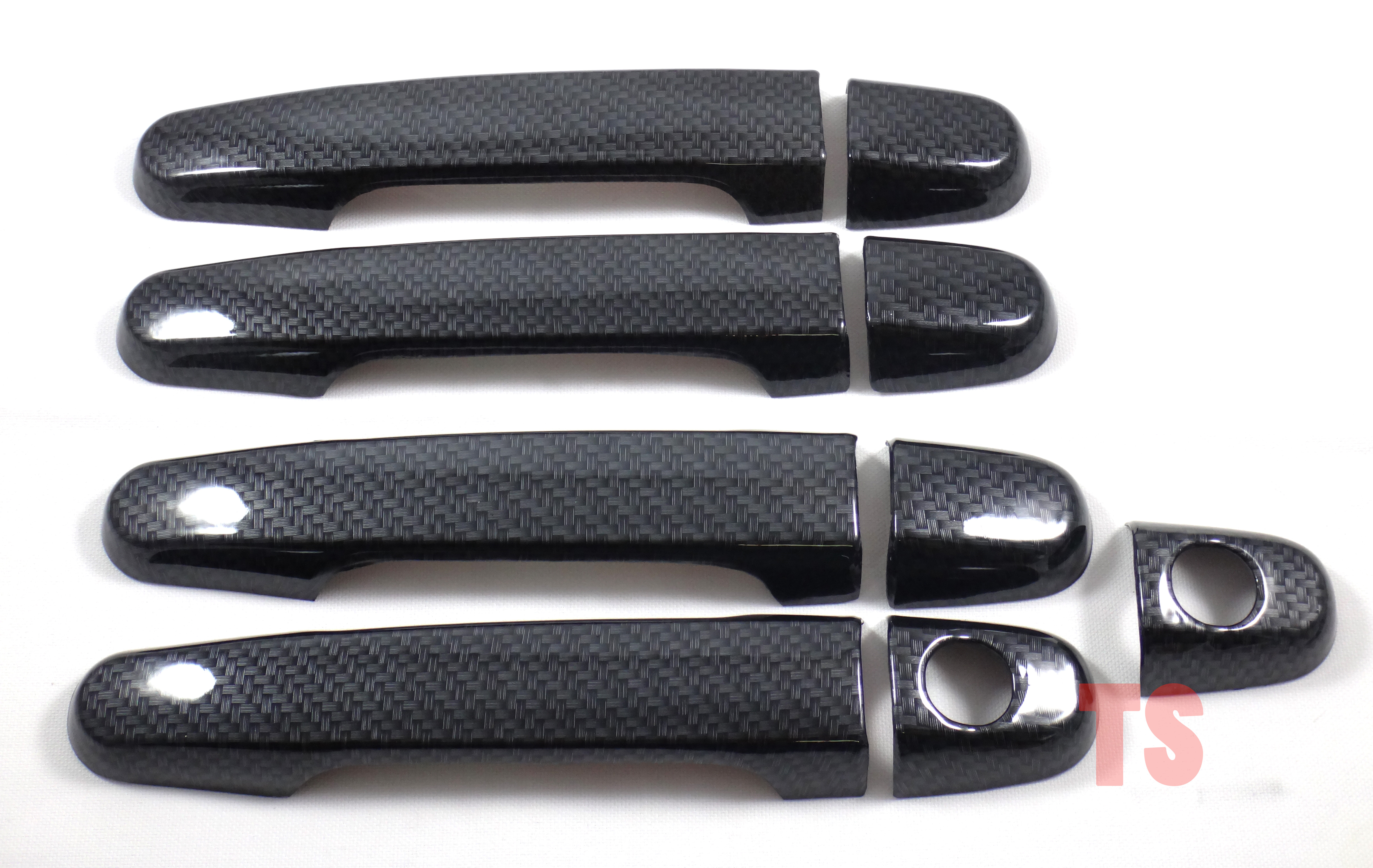 BLACK Carbon 4 DR HANDLE HAND COVER FOR TOYOTA HILUX VIGO CHAMP SR5 MK6 2005-14